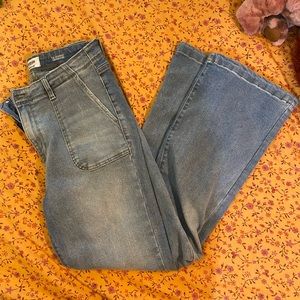 Vintage Fit Low Rose Thrifted Jeans Boot Cut Worn in Wash